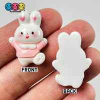Cute Pink Rabbit Bunny Easter Kawaii Charm Flat Back Cabochons Decoden 10 Pcs