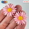 Daisy Delight Pink Fake Floral Flower Spring Summer Flatback Cabochons Decoden Charm 10 Pcs