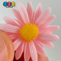 Daisy Delight Pink Fake Floral Flower Spring Summer Flatback Cabochons Decoden Charm 10 Pcs