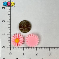 Daisy Delight Pink Fake Floral Flower Spring Summer Flatback Cabochons Decoden Charm 10 Pcs