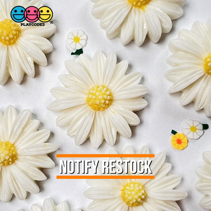 Daisy Flower Flatback Charms Cabochons Flowers Spring Decoden 10 Pcs Charm