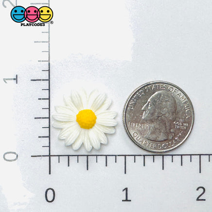 Daisy Flower Flatback Charms Cabochons Flowers Spring Decoden 10 pcs - Charm