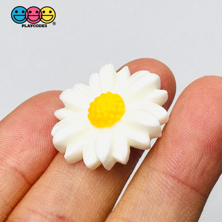 Daisy Flower Flatback Charms Cabochons Flowers Spring Decoden 10 pcs - Charm
