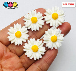 Daisy Flower Flatback Charms Cabochons Flowers Spring Decoden 10 pcs - Charm
