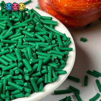 Dark Green Color Fake Sprinkles Polymer Clay Jimmies Funfetti Christmas Playcode3 Llc Sprinkle