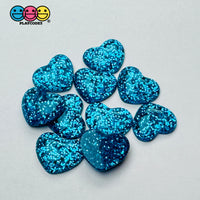Dark Red Blue Green Gold Glitter Love Heart Valentine’s Day Flatback Cabochons Decoden Charm 10