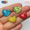 Dark Red Blue Green Gold Glitter Love Heart Valentine’s Day Flatback Cabochons Decoden Charm 10 Pcs