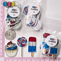 Dessert Theme 4Th Of July Planar Patriotic Popsicles Lollipops Cupcakes Decoden 10Pcs