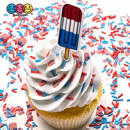 Dessert Theme 4Th Of July Planar Patriotic Popsicles Lollipops Cupcakes Decoden 10Pcs