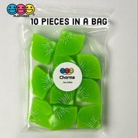 Diced Kiwi Chunk 3D Fake Food Charms Cabochons Decoden Kiwis Charm
