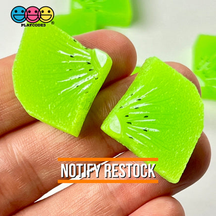 Diced Kiwi Chunk 3D Fake Food Charms Cabochons Decoden Kiwis Charm