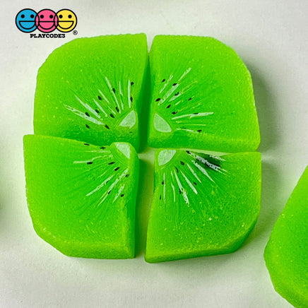 Diced Kiwi Chunk 3D Fake Food Charms Cabochons Decoden Kiwis Charm