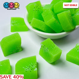 Diced Kiwi Chunk 3D Fake Food Charms Cabochons Decoden Kiwis Charm