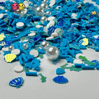 Dive In The Sea Pearls Dolphin Shell Glitter Confetti Blue Star Summer Beach Fake Clay Sprinkles