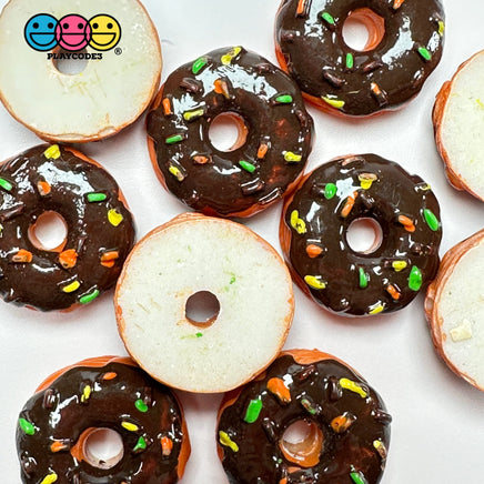 Fake Donut Doughnut Chocolate Food Miniature Flatback Cabochons Decoden Charm 10 Pcs Playcode3 Llc