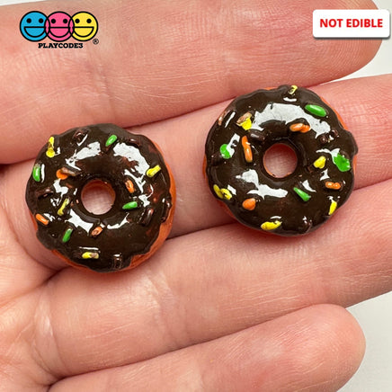 Fake Donut Doughnut Chocolate Food Miniature Flatback Cabochons Decoden Charm 10 Pcs Playcode3 Llc