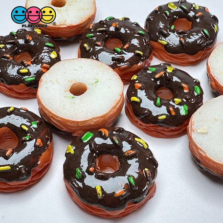 Fake Donut Doughnut Chocolate Food Miniature Flatback Cabochons Decoden Charm 10 Pcs Playcode3 Llc