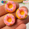 Doughnut Mini Pink Icing With Sprinkles Flatback Charm Fake Food Cabochons 10 Pcs