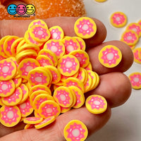 Doughnut With Pink Frosting Fimo Slices Polymer Clay Fake Sprinkles Dessert Donut Funfetti Confetti