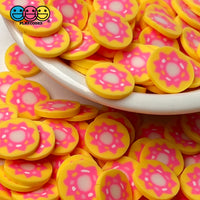 Doughnut With Pink Frosting Fimo Slices Polymer Clay Fake Sprinkles Dessert Donut Funfetti Confetti