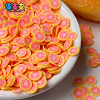 Doughnut With Pink Frosting Fimo Slices Polymer Clay Fake Sprinkles Dessert Donut Funfetti Confetti
