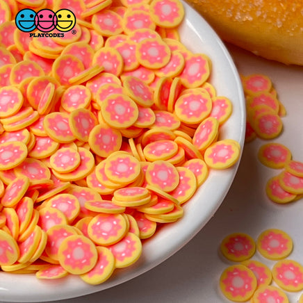 Doughnut With Pink Frosting Fimo Slices Polymer Clay Fake Sprinkles Dessert Donut Funfetti Confetti