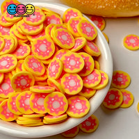 Doughnut With Pink Frosting Fimo Slices Polymer Clay Fake Sprinkles Dessert Donut Funfetti Confetti