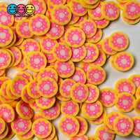 Doughnut With Pink Frosting Fimo Slices Polymer Clay Fake Sprinkles Dessert Donut Funfetti Confetti