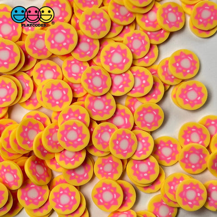 Doughnut With Pink Frosting Fimo Slices Polymer Clay Fake Sprinkles Dessert Donut Funfetti Confetti