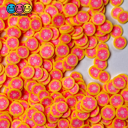 Doughnut With Pink Frosting Fimo Slices Polymer Clay Fake Sprinkles Dessert Donut Funfetti Confetti