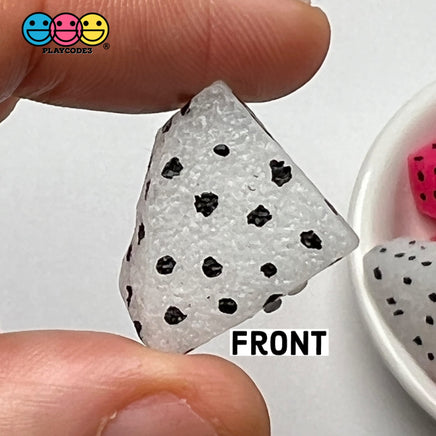 Dragon Fruit Fake Food Fruits Pink White Hard Resin 3D Charms 10Pcs Charm