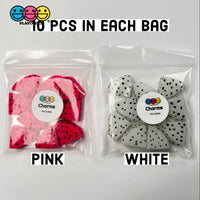 Dragon Fruit Fake Food Fruits Pink White Hard Resin 3D Charms 10Pcs Charm