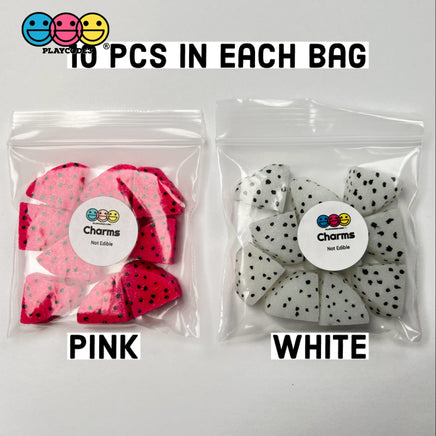 Dragon Fruit Fake Food Fruits Pink White Hard Resin 3D Charms 10Pcs Charm