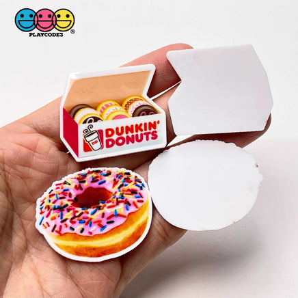 Dunkin Donuts Box Sprinkled Pink Frosting Doughnut Planar Decoden 10Pcs