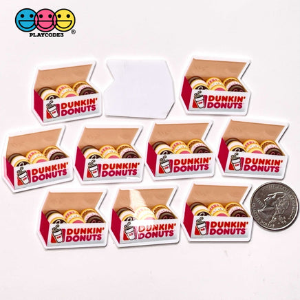 Dunkin Donuts Box Sprinkled Pink Frosting Doughnut Planar Decoden 10Pcs Box