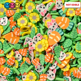 Easter Bunny Carrot Patch Mix Fimo Slices Polymer Clay Fake Sprinkles 20 Grams Sprinkle