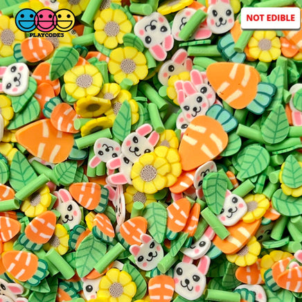 Easter Bunny Carrot Patch Mix Fimo Slices Polymer Clay Fake Sprinkles 20 Grams Sprinkle
