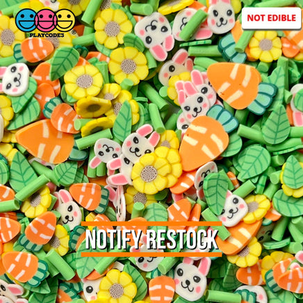 Easter Bunny Carrot Patch Mix Fimo Slices Polymer Clay Fake Sprinkles 20 Grams Sprinkle