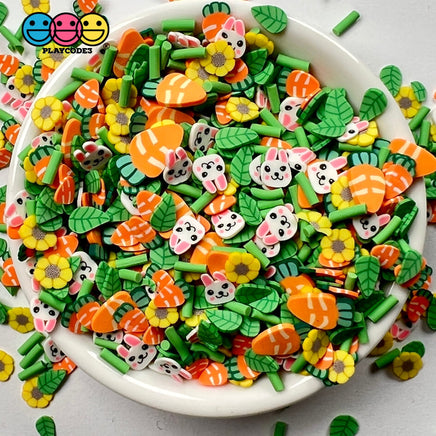 Easter Bunny Carrot Patch Mix Fimo Slices Polymer Clay Fake Sprinkles Sprinkle