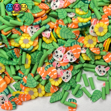 Easter Bunny Carrot Patch Mix Fimo Slices Polymer Clay Fake Sprinkles Sprinkle