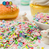 Easter Bunny Parade Mix Fimo Fake Sprinkles Colored Egg Pattern Beads Funfetti Sprinkle