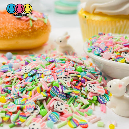 Easter Bunny Parade Mix Fimo Fake Sprinkles Colored Egg Pattern Beads Funfetti Sprinkle