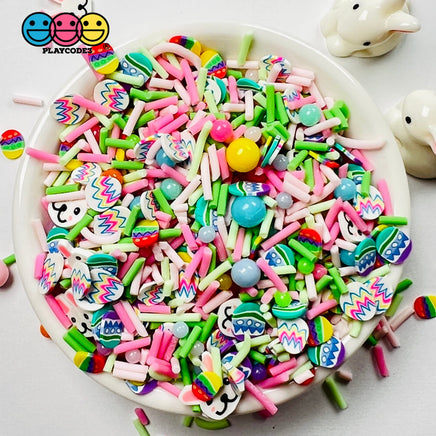 Easter Bunny Parade Mix Fimo Fake Sprinkles Colored Egg Pattern Beads Funfetti Sprinkle