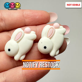 Easter Bunny White Rabbit Flatback Cabochons Decoden Charm 10 Pcs Playcode3 Llc