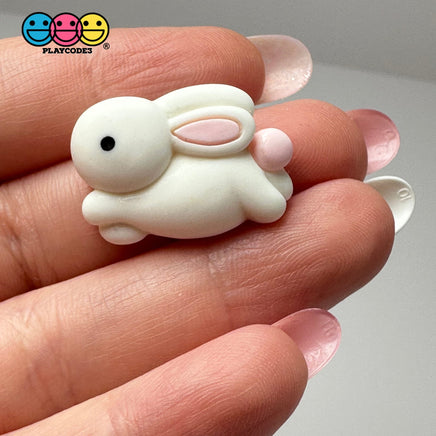 Easter Bunny White Rabbit Flatback Cabochons Decoden Charm 10 Pcs Playcode3 Llc