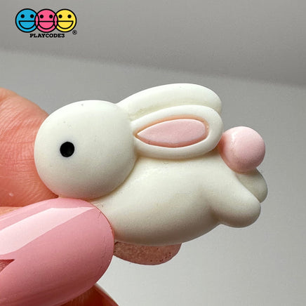 Easter Bunny White Rabbit Flatback Cabochons Decoden Charm 10 Pcs Playcode3 Llc