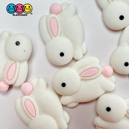 Easter Bunny White Rabbit Flatback Cabochons Decoden Charm 10 Pcs Playcode3 Llc