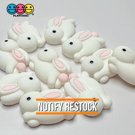 Easter Bunny White Rabbit Flatback Cabochons Decoden Charm 10 Pcs Playcode3 Llc