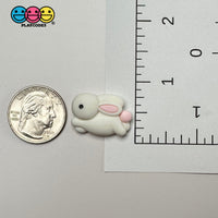 Easter Bunny White Rabbit Flatback Cabochons Decoden Charm 10 Pcs