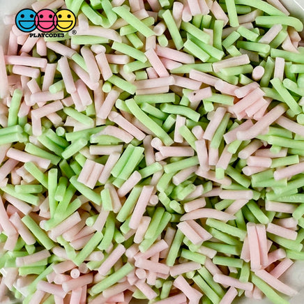 Easter Celebration Pastel Fake Clay Sprinkle Mix Pink Green Jimmies 5Mm 10 Grams